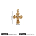 18k gold plated stainless steel hollow cross necklace with crystal center stone detail - Textured Border Hollow Cross Style (10)