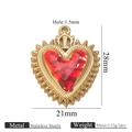 18k gold plated heart wing pendant in red enamel with size and weight details - Spiky Edge Gold (Z2921G14)