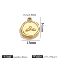 Gouden onregelmatige schijfhanger met visstaartreliëf voor DIY-sieraden maken - Zeemeermin Staart / Goud