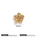 8mm golden five-petal flower bead spacers in polished stainless steel for DIY jewelry - 8mm / Small Flower Bead / Gold