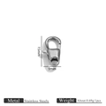 Fermoir mousqueton de 15 mm en acier inoxydable pour bijoux DIY et sacs en argent - Style Classique (Style 10) / Acier