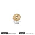 6mm 18K gold plated stainless steel hollow flower bead cap for jewelry making - 6mm / Small Flower Bead / Gold