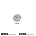 DIY jewelry 6mm silver stainless steel flower bead spacer for necklace making - 6mm / Small Flower Bead / Steel
