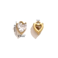 Golden heart-shaped tennis chain charm with 6mm stone setting for jewelry making - Clear (2)