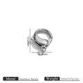 Fermoir mousqueton goutte en acier inoxydable pour bijoux taille 12,2x10,6mm - Style Compact (Style 11) / Acier