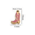 Pink enamel cowboy boot charm in gold plating with 18mm height for jewelry making - Gold Shoe Double Sided Drip Oil - Rose Red
