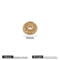 6mm 18K gold plated stainless steel spacer bead with embossed vintage texture for DIY jewelry - 6mm / Mixed Agate / Gold