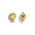 Golden heart tennis chain stone holder with 6mm light yellow zircon for jewelry making - Light Yellow (3)