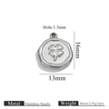 Zilveren roestvrijstalen klavertje vier hanger van 16 mm voor sieraden - Vierbladige klaver / Staalkleur
