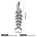 Silver finish stainless steel fishbone pendant for DIY necklaces and bracelets - Triangle Fish Bone (Steel)