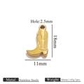 Yellow enamel boot charm in gold stainless steel finish for jewelry making, 18x11mm - Gold Shoe Double Sided Drip Oil - Yellow