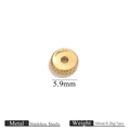 5.9mm 18K gold plated stainless steel gear spacer bead for DIY jewelry making - 1.5x5.8mm / Straight Line Bead / Gold