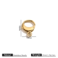 Fermoir mousqueton doré en acier inoxydable poli de taille 16mm sur 13mm - Style Large (Style 12) / Or