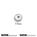 DIY 5.9mm stainless steel bead spacers for jewelry making with textured finish - 1.5x5.8mm / Straight Line Bead / Steel