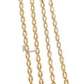 Macro shot of 18K gold plated coffee bean chain links showing 7.5mm x 4.5mm size specs - Oval Chain 4.5*7.5 / Gold