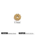 5.3mm 18K gold plated stainless steel spiral textured bead for DIY jewelry making - 1.4x5.5mm / Beads / Gold