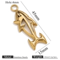 Poliertes Gold Fischgräten Anhänger aus Edelstahl für DIY-Schmuckherstellung - Gegossener Hohler Fisch (Gold)