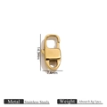 Fermoir mousqueton en acier inoxydable doré poli, taille 14,3 mm sur 7,4 mm - Style Étroit (Style 13) / Or
