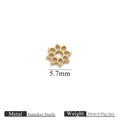 DIY 18K gold plated stainless steel 5.7mm star-shaped bead spacer for jewelry making - 5.7mm / Lotus Bead / Gold