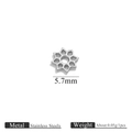 Precision 5.7mm silver stainless steel star spacer bead for DIY jewelry making - 5.7mm / Lotus Bead / Steel