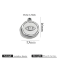Zilveren roestvrijstalen boze oog hanger voor sieraden maken met 1,5 mm gat - Oog / Staalkleur