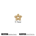 5.7mm 18K gold plated stainless steel flower bead spacers for DIY jewelry making - 5.7mm / Five-Petal Flower / Gold