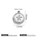 Zilveren roestvrijstalen zeester hanger van 13mm x 16mm voor DIY sieraden maken - Zeester / Staalkleur