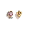 Purple heart-shaped tennis chain charm in gold finish with 8.5x6.5mm dimensions - Purple (11)