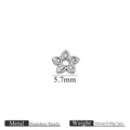 Silver 5.7mm stainless steel flower bead spacer for DIY jewelry making accessories - 5.7mm / Five-Petal Flower / Steel