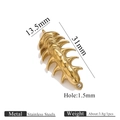 Vergoldeter Edelstahl Krebs Anhänger für DIY Schmuckherstellung, 31x13,5mm Größe - Fischgräte (Gold)