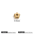 Golden 4.8mm flower-shaped stainless steel spacer bead for DIY jewelry making - 4.7x2mm / Plum Blossom Bead / Gold
