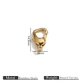 Fermoir homard en acier inoxydable doré pour bijoux DIY, taille 14,5mm x 10mm goutte - Style Incurvé (Style 16) / Or