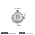 Roestvrijstalen Hamsa Hand bedel 16mm zilverkleurig voor DIY maken van sieraden - Hand van Fatima / Staalkleur