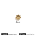 4mm 18K gold plated stainless steel spacer bead with small spherical accents for DIY jewelry - 4mm / 7-Dots Bead / Gold