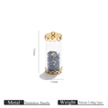 Detail of DIY stainless steel glass tube pendant with blue natural stone filler - Blue Gray Stones (2)