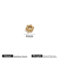 4mm 18K gold plated stainless steel flower spacer beads for DIY jewelry making - 4mm / 6-Dots Bead / Gold