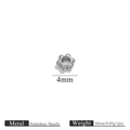 4mm silver stainless steel flower spacer bead for DIY jewelry making accessories - 4mm / 6-Dots Bead / Steel