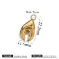 Polierter goldener Edelstahl-Hummer-Anhänger mit Maßen von 22,5 mm x 11,5 mm - Kleine Krabbenschere (Gold)