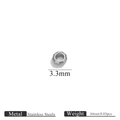 3.3mm silver stainless steel hexagonal spacer beads for DIY jewelry making accessories - 3.3mm / Beads / Steel