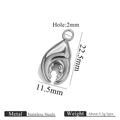Anhänger aus poliertem Edelstahl in mechanischer Krebsform mit 22,5 mm Abmessungen - Kleine Krabbenschere (Stahl)