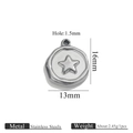 Gepolijste 13mm roestvrijstalen sterhanger voor DIY sieraden maken projecten - Pentagram / Staalkleur