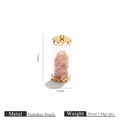 DIY glass vial pendant with pink natural stones and gold stainless steel caps - Light Pink Stones (7)