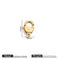 Fermoir homard doré 15mm en acier inoxydable pour bijoux DIY et chaînes de sacs - Style Régulier (Style 20) / Or
