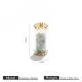 DIY stainless steel glass vial pendant with green natural stone chips, size 33x13mm - Green Stones (9)