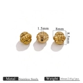 Detalle de cuentas de calabaza en acero inoxidable dorado 8x8,5mm para hacer joyas - Estilo de Rayas Verticales Doradas / Dorado
