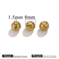Detalle de cuentas de acero inoxidable martillado 8mm con agujero 1,5mm para joyería DIY - Estilo Martillado Dorado / Dorado
