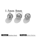 Lot de 3 perles rondes argentées en acier inoxydable 8mm avec texture martelée - Style Texture Martelée Couleur Acier
