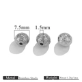 Perles en acier inoxydable 7,5mm gravées de cœurs de style vintage pour bijoux - Style Cœur Creux Acier
