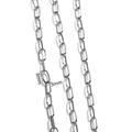 Silver stainless steel rectangular link chain for jewelry making, size 8mm by 3mm - Triangular Line Long Buckle Chain 0.8*3*8 / Steel