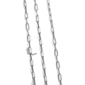 Polished silver stainless steel paperclip chain links measuring 10mm x 5mm size - Triangular Line Long Buckle Chain 1.0*5*10 / Steel